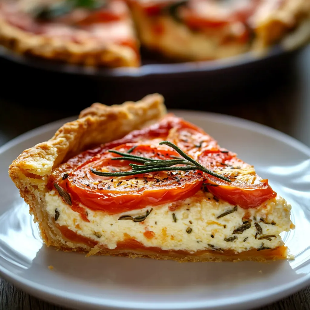 Délicieuse tarte au basilic et tomate