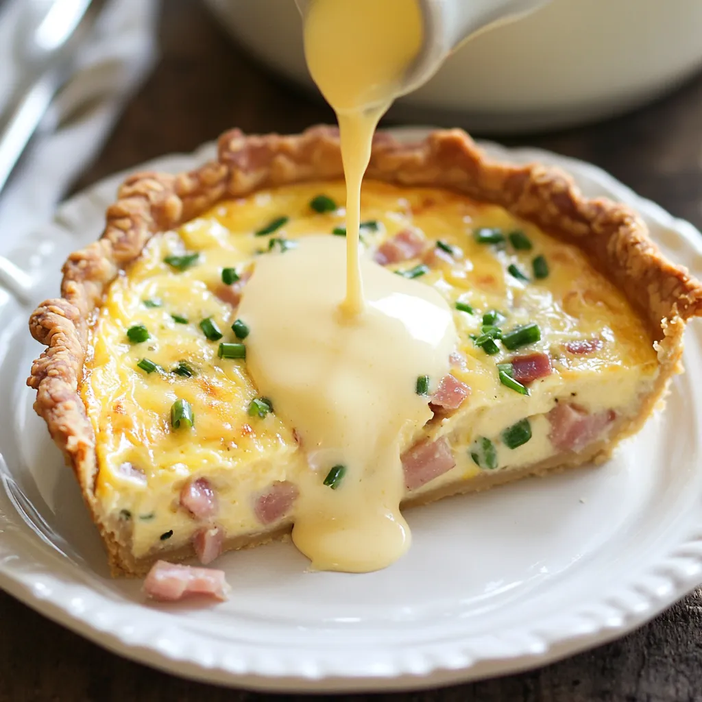 Tarte gourmande façon œufs Benedict et sauce hollandaise