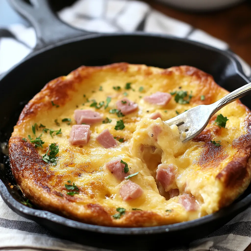 Dutch Baby express et gourmand au jambon et Gruyère