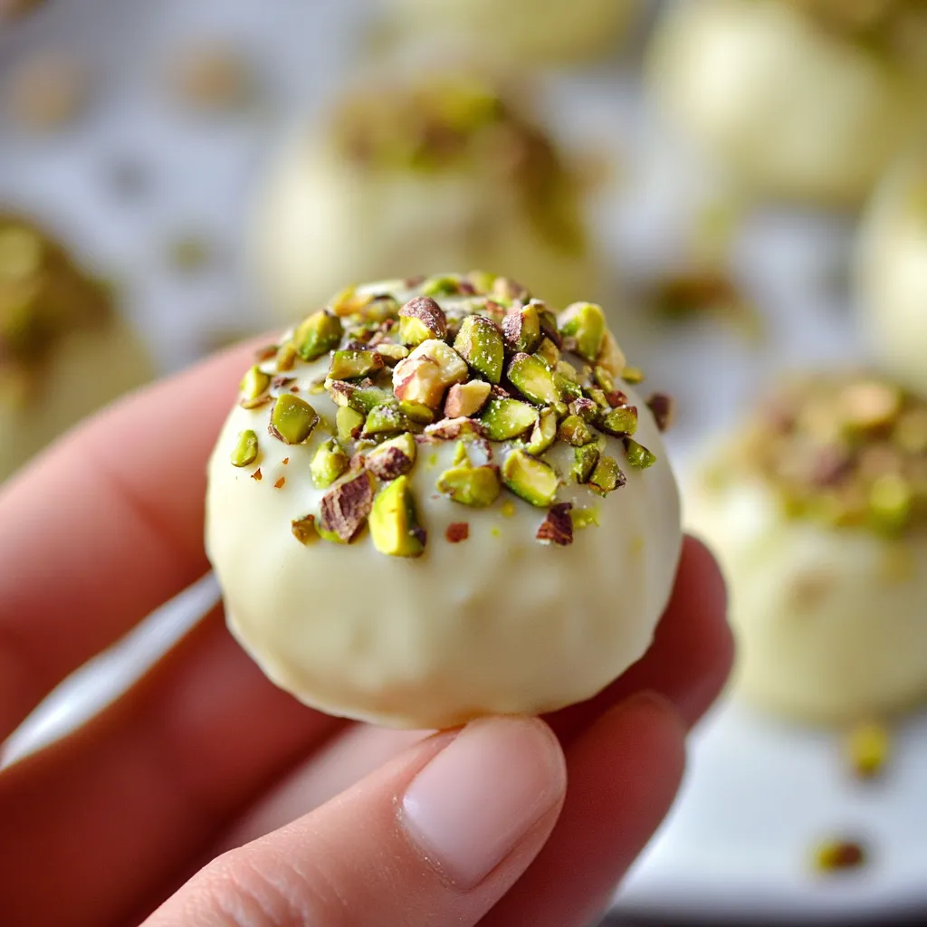 Boules chocolat blanc pistache ultra fondantes
