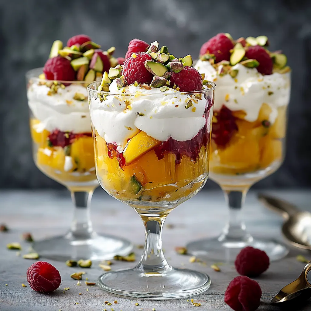 Dessert gourmand framboise meringue mangue
