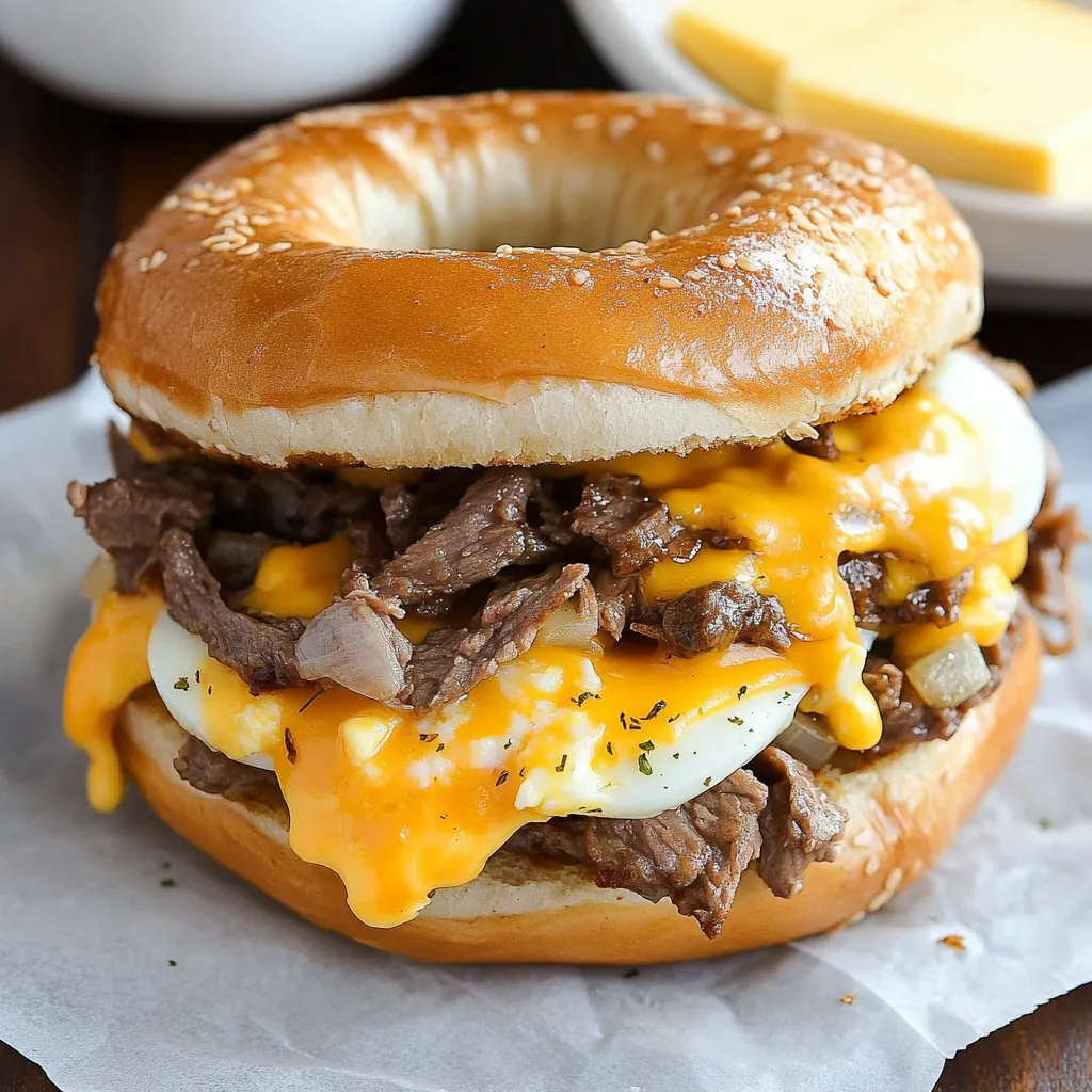 Savoureux steak fromage œuf