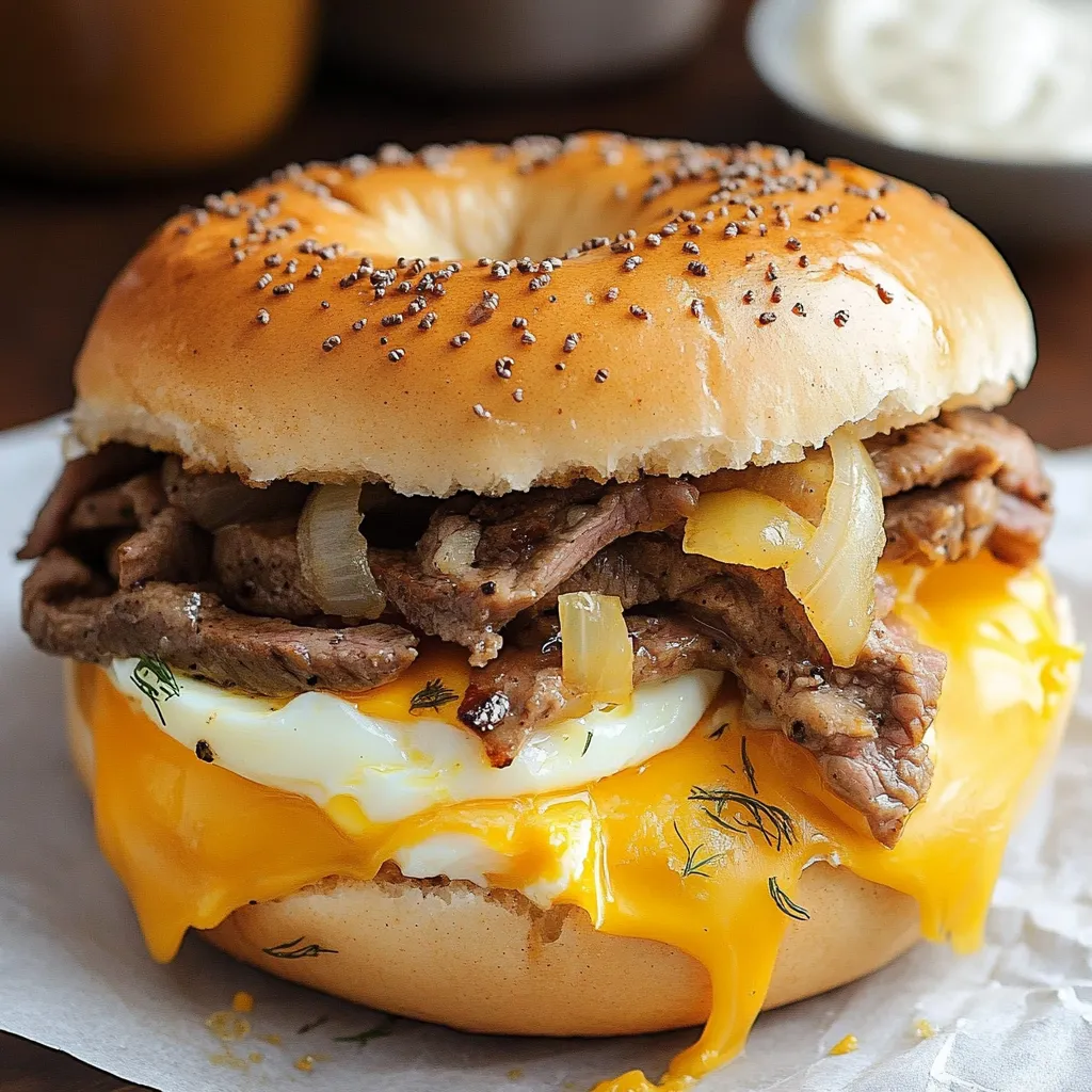 Bagel généreux steak, œuf et fromage inspiré McDonald’s