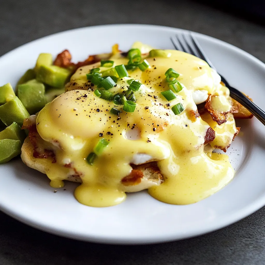 Oeufs Bénédict twist piment et bacon crousti