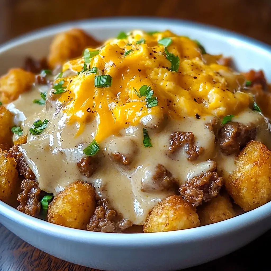 Compose un bol gourmand avec des pommes de terre et sauce gravy maison
