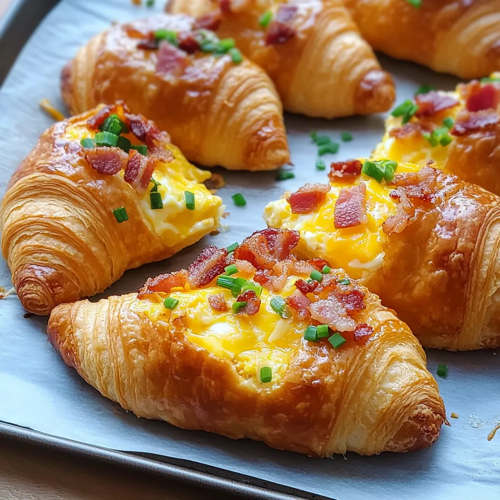 Délicieux croissants farcis brunch