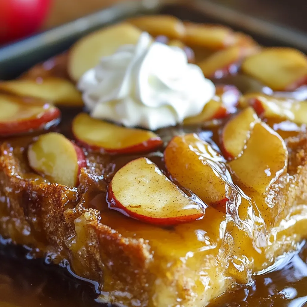 Pommes caramélisées sur pain perdu