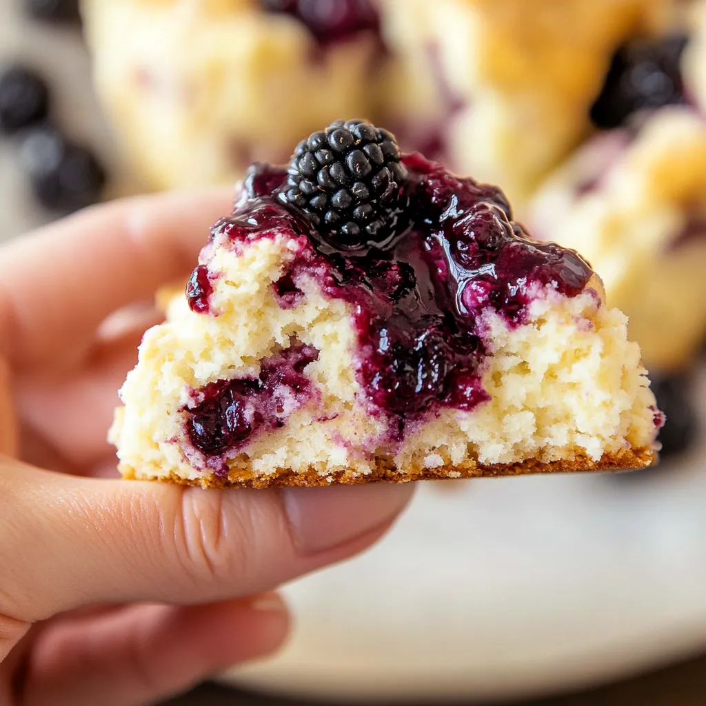 Scones dorés avec touches de mûres