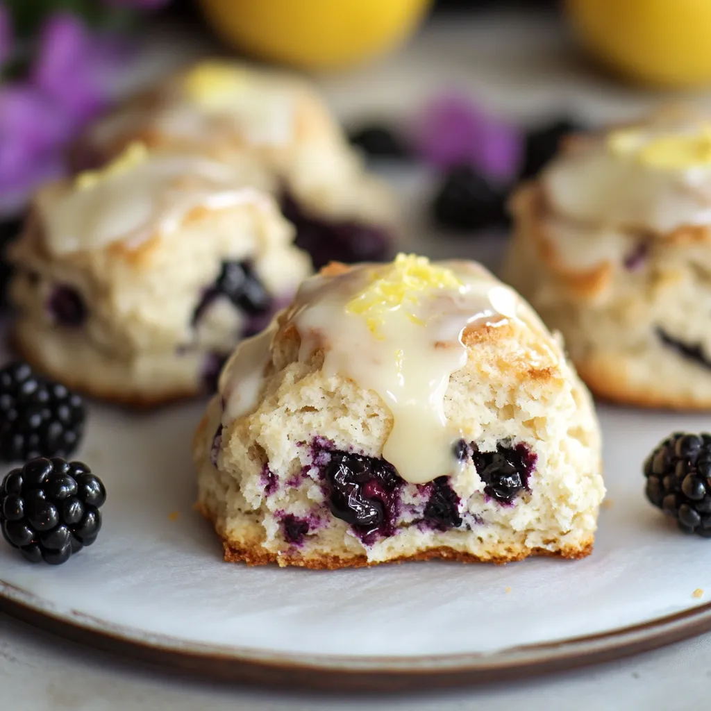 Scones savoureux au citron et mûres fraîches
