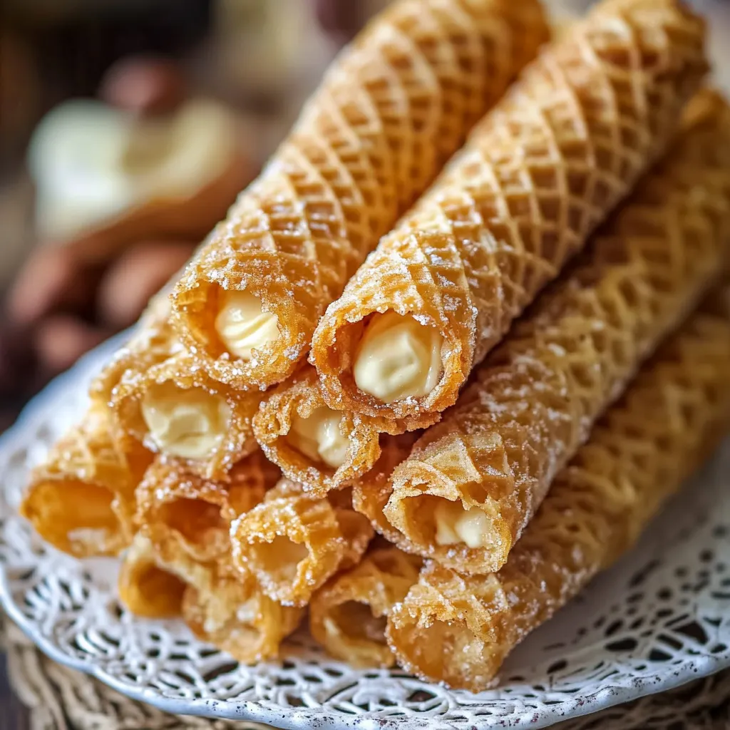 Petits cornets croustillants au caramel et beurre doux