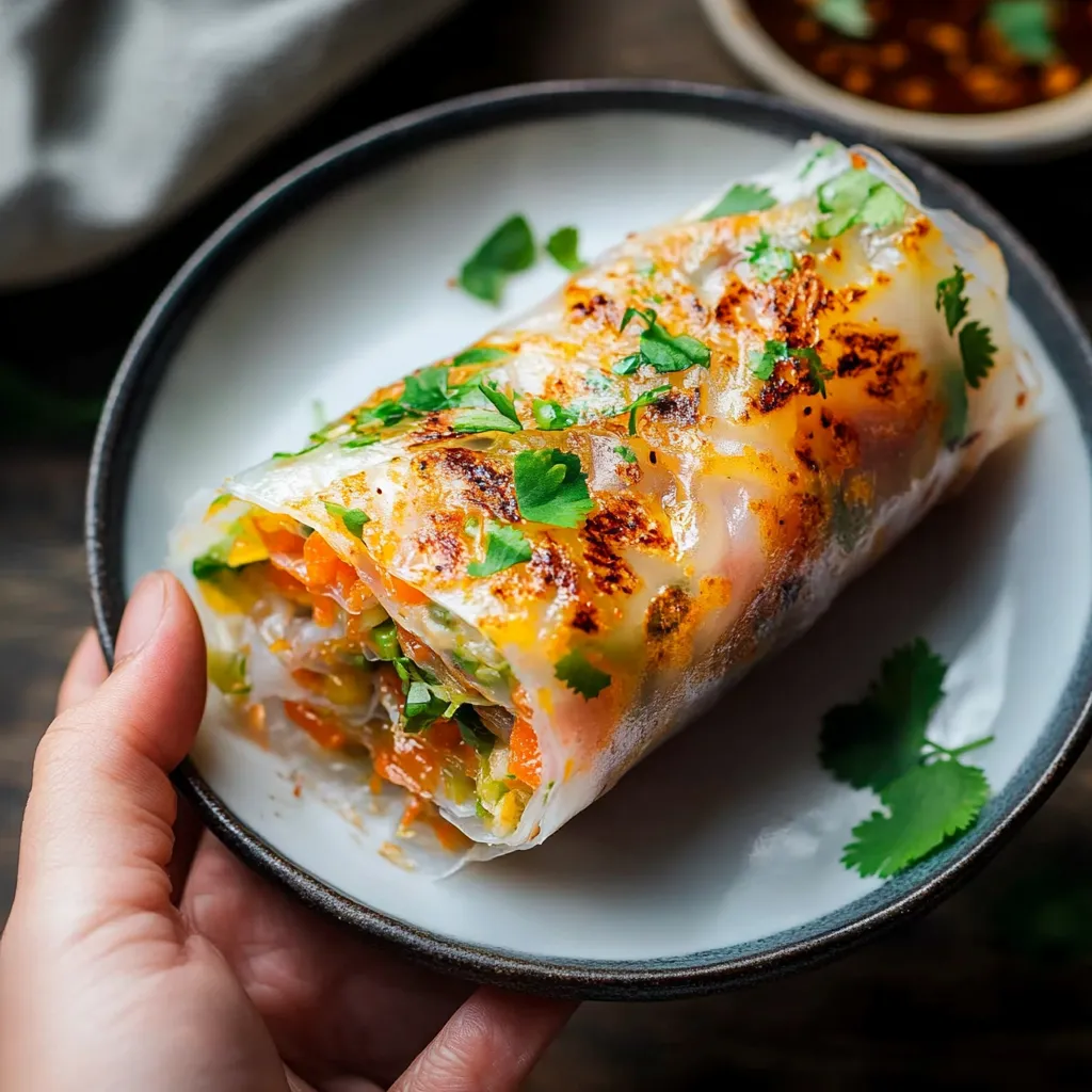Bánh Tráng Nướng croustillant garni et doré