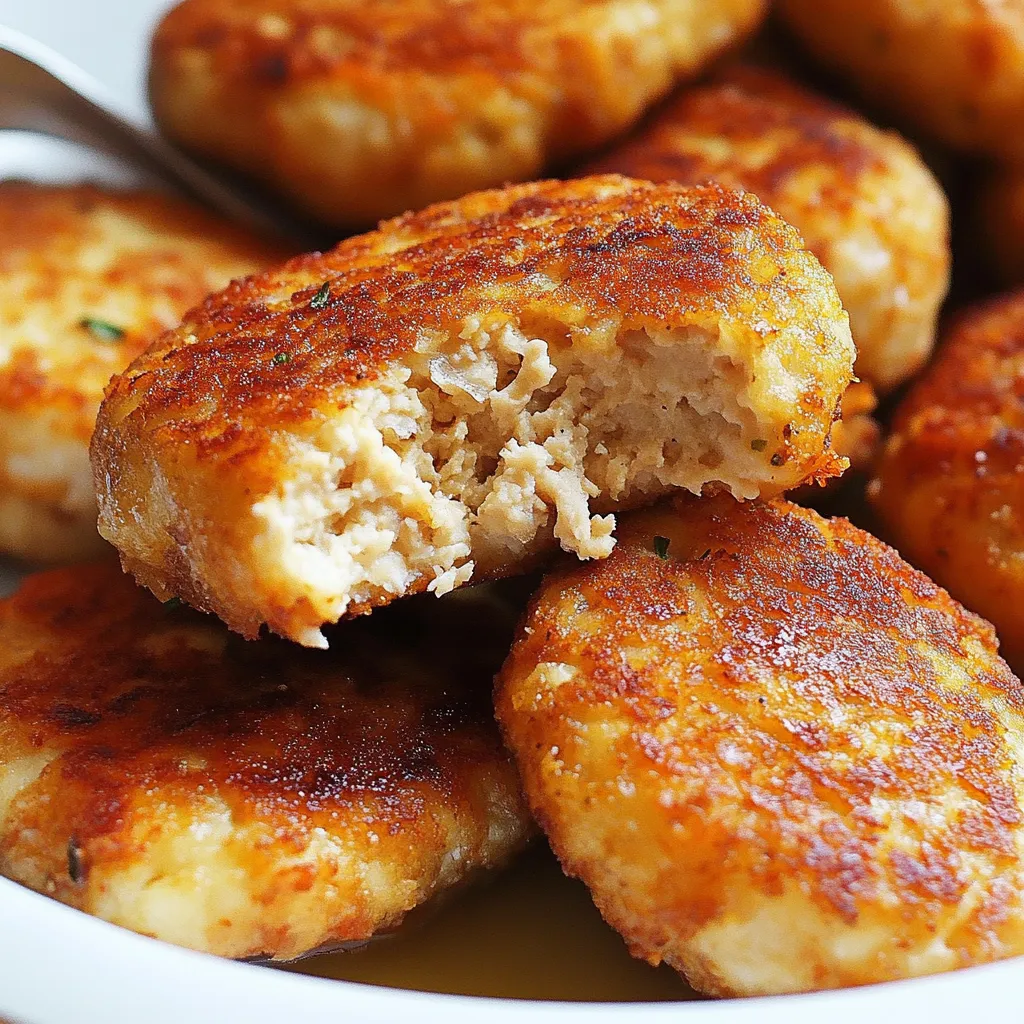 Galettes russes au poulet dorées
