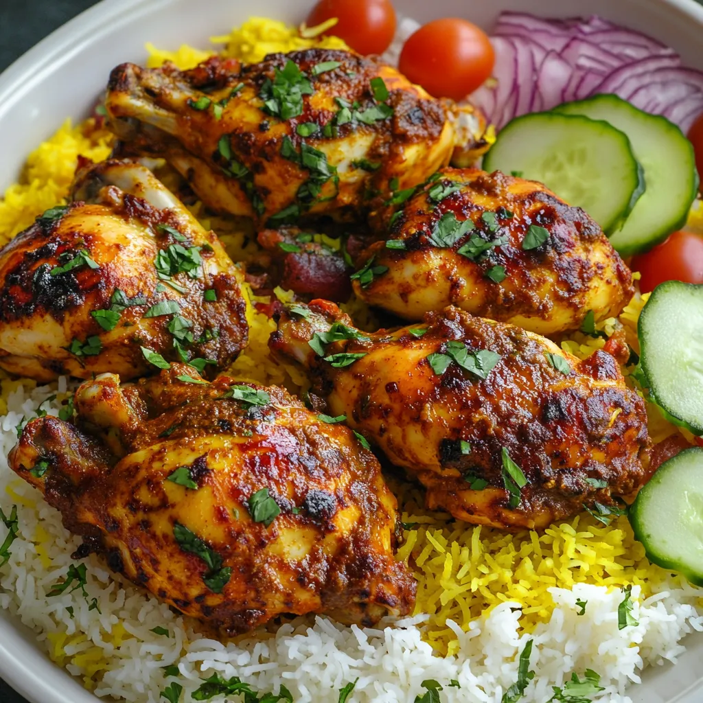 Plongez dans un plat iranien de poulet au safran, riz coloré et salade Shirazi
