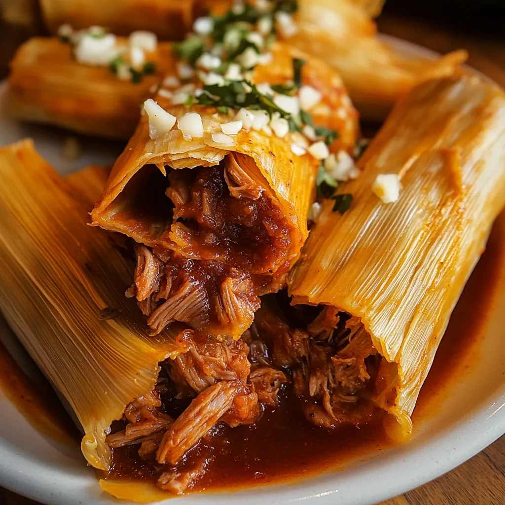 Tamales porc rouge savoureux