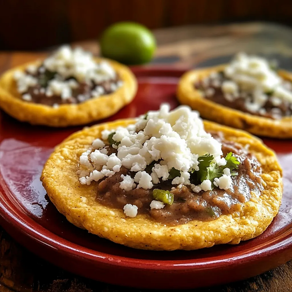 Sopes dorés maison haricots feta coriandre à la mexicaine