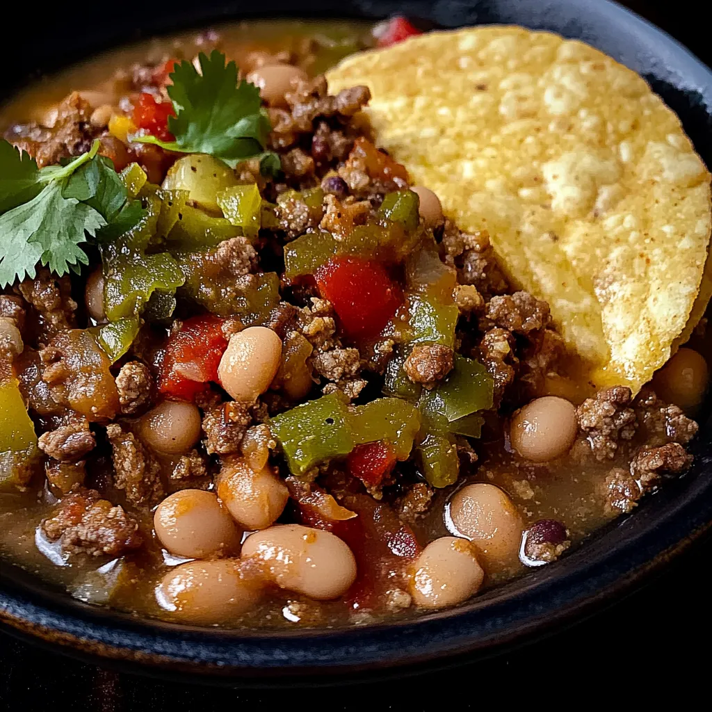 Mijoté chili vert et haricots pinto maison