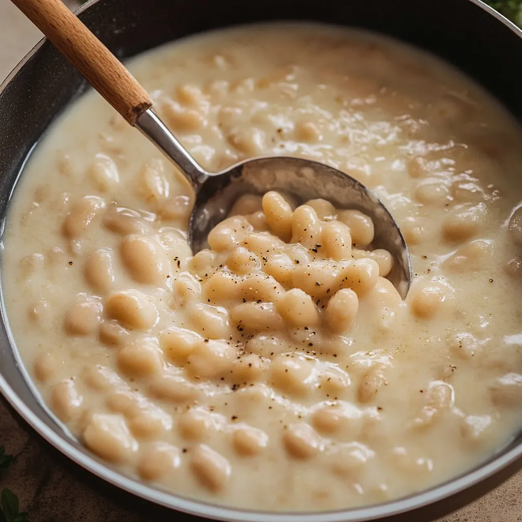 Haricots crémeux ail et parmesan
