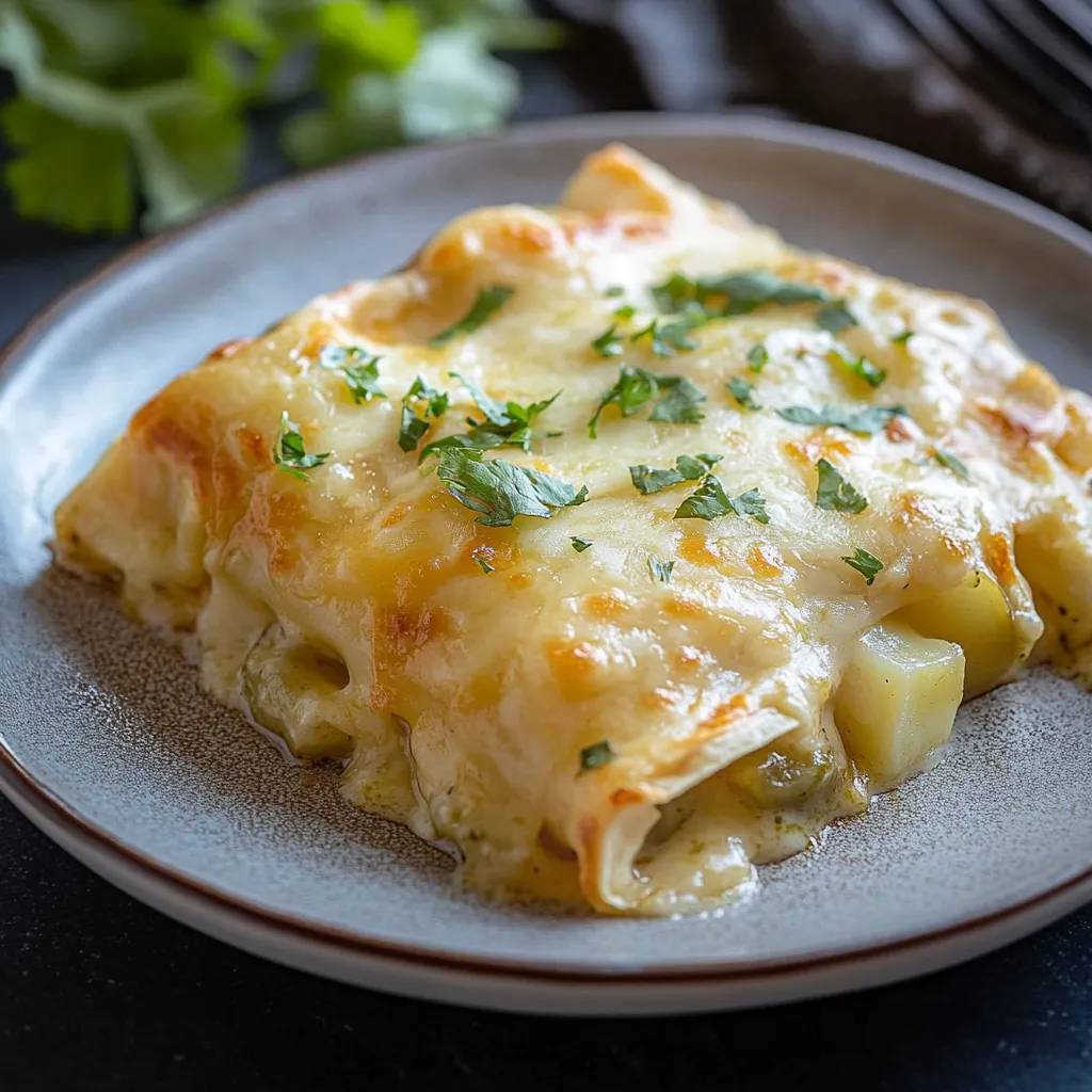Des enchiladas gourmandes au piment vert et fromage