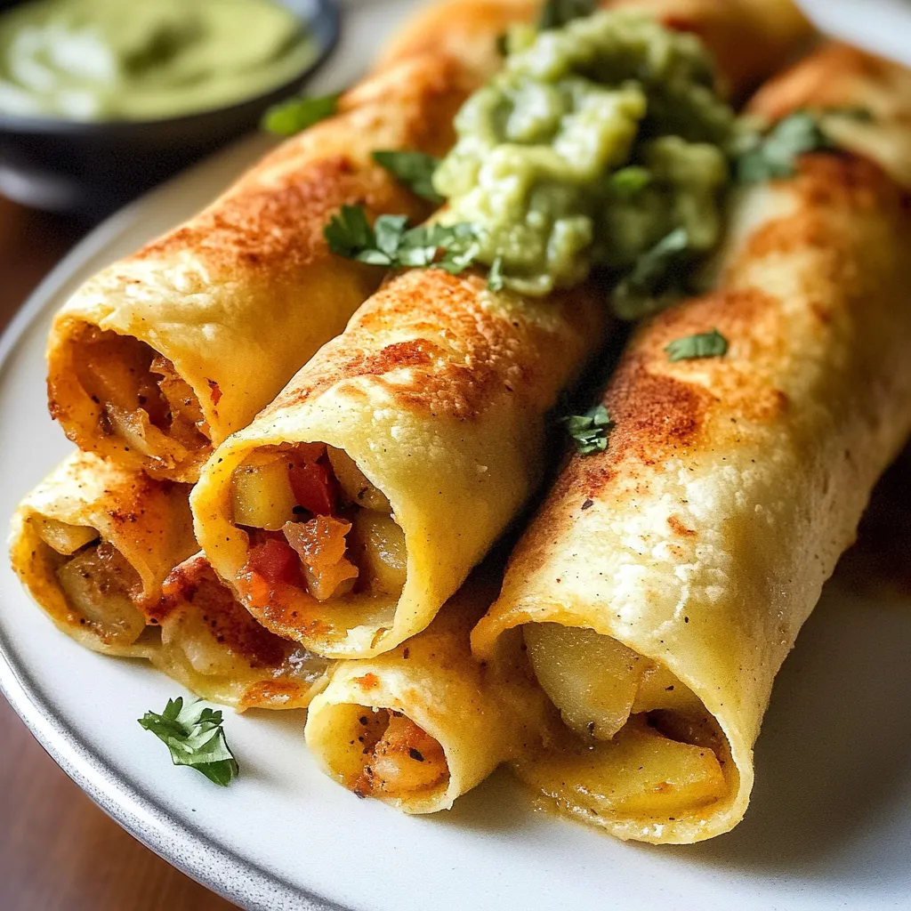 Flautas aux pommes de terre croustillantes et relevées