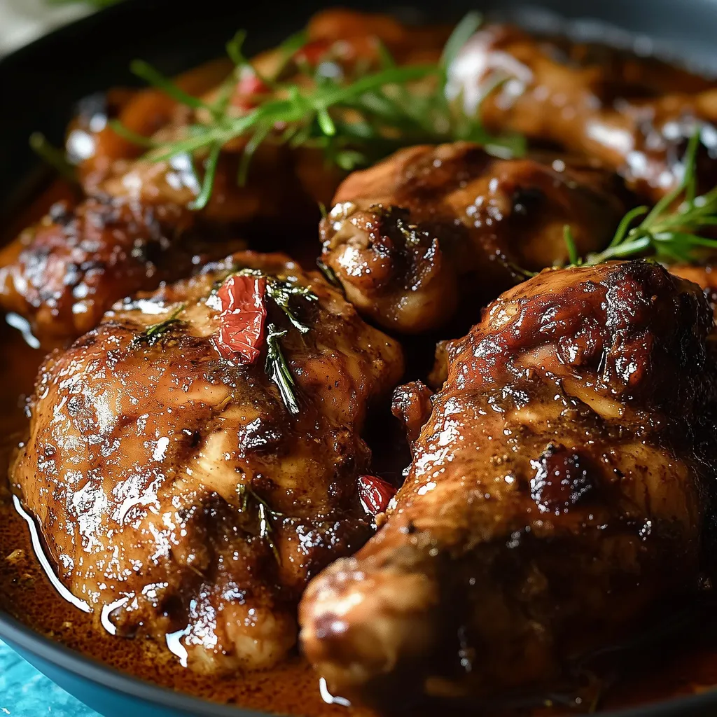Poulet jamaïcain mijoté épicé et doré