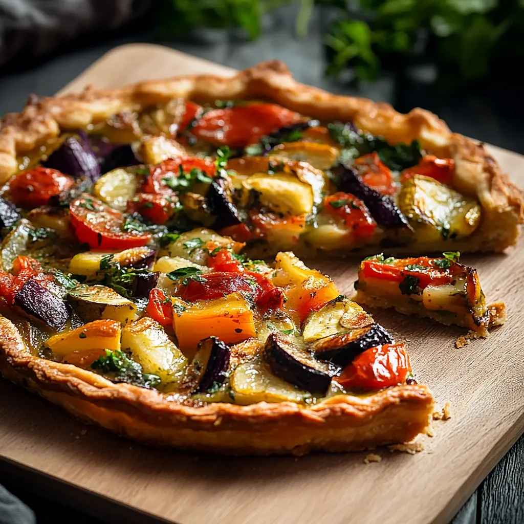 Tarte légumes savoureuse et colorée