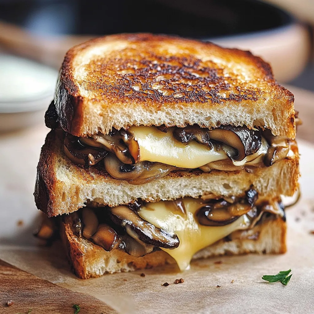 Croque-monsieur crémeux au gouda et champignons
