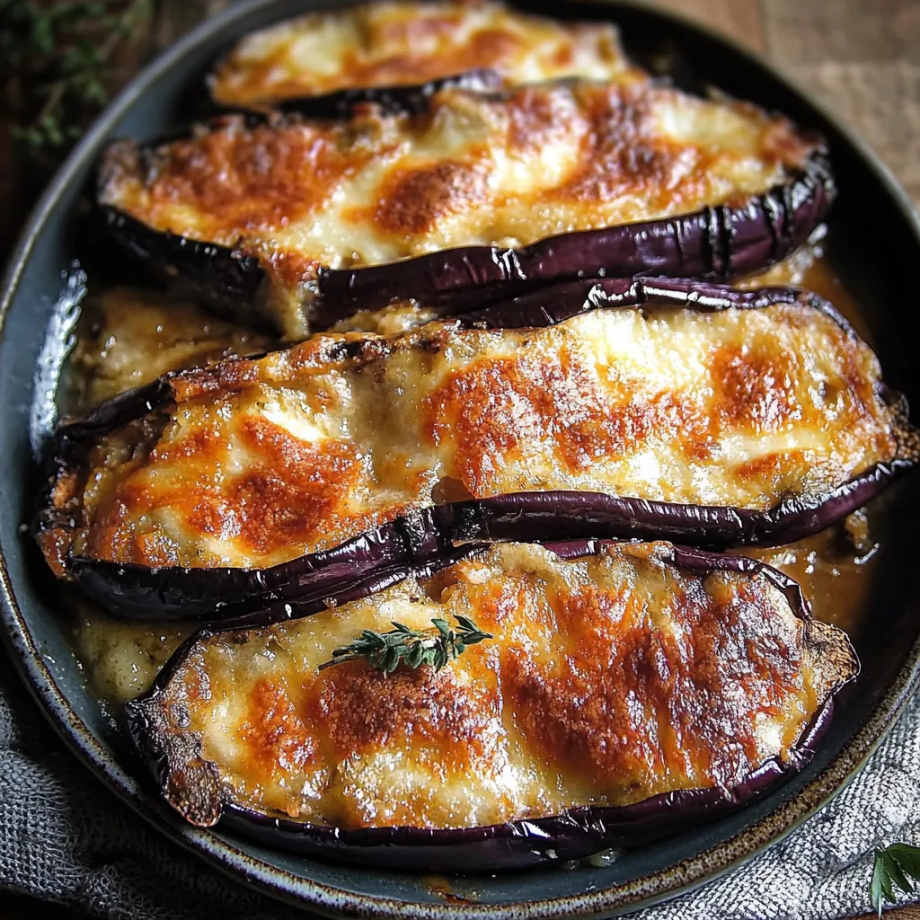 Aubergines gratinées moelleuses à la mozzarella