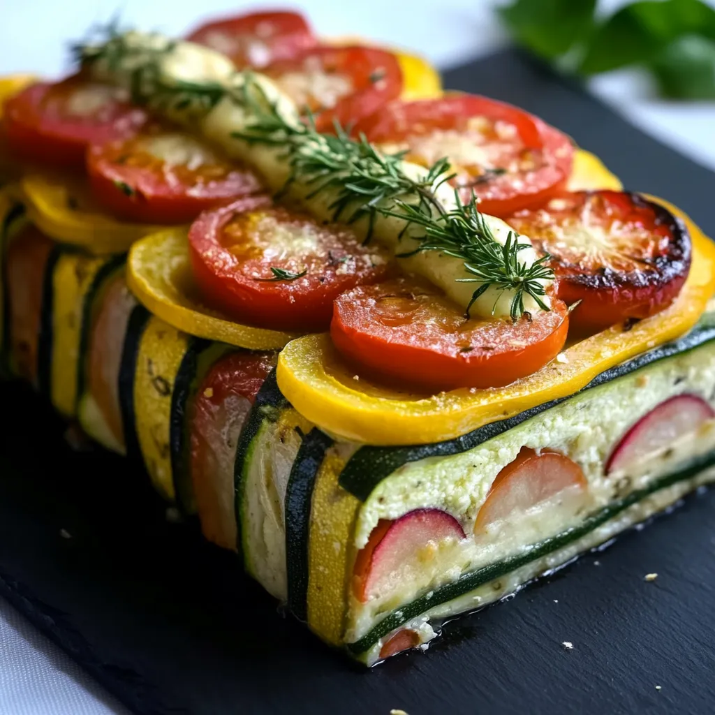 Terrine froide aux légumes grillés, ensoleillée et légère
