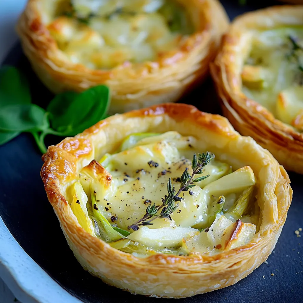 Réalise facilement ces petites tartes croustillantes poireaux-brie