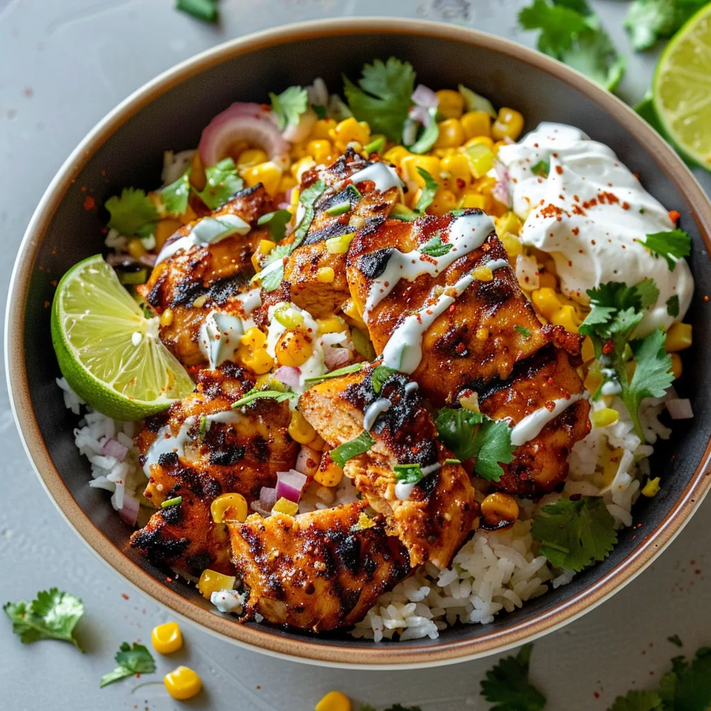 Bol de maïs poulet riz