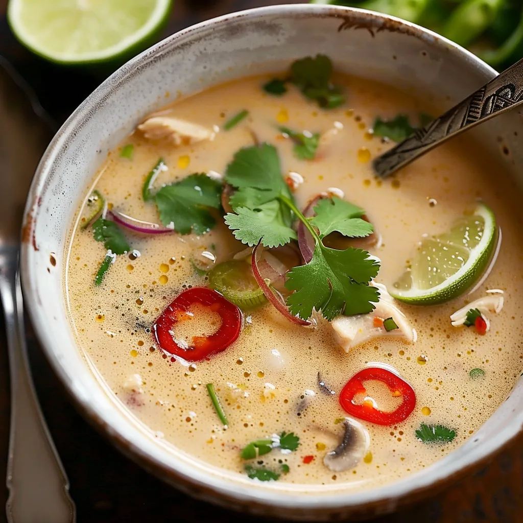 Tom Kha version thaï, soupe poulet coco irrésistible