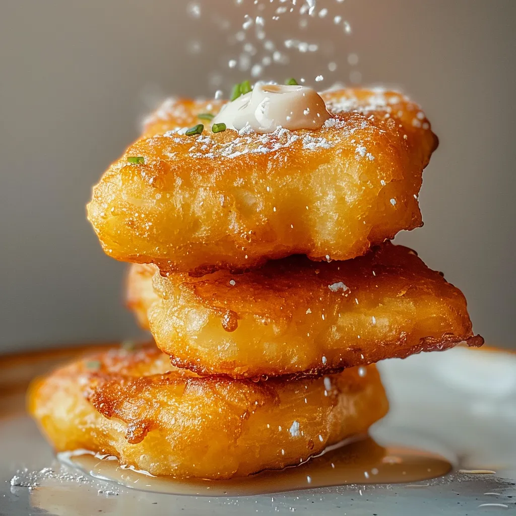 Beignets vanillés dorés faits maison sur la table