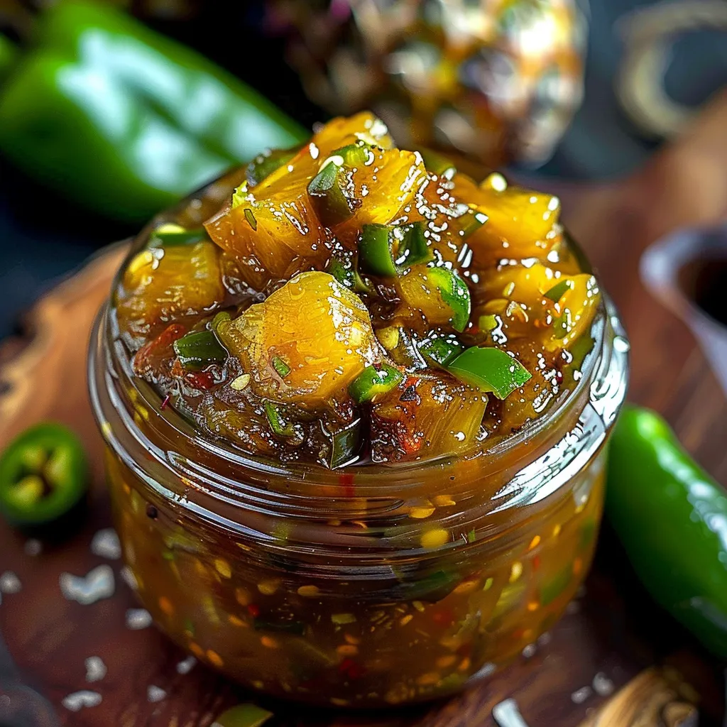 Ananas et jalapeños épicés ensemble