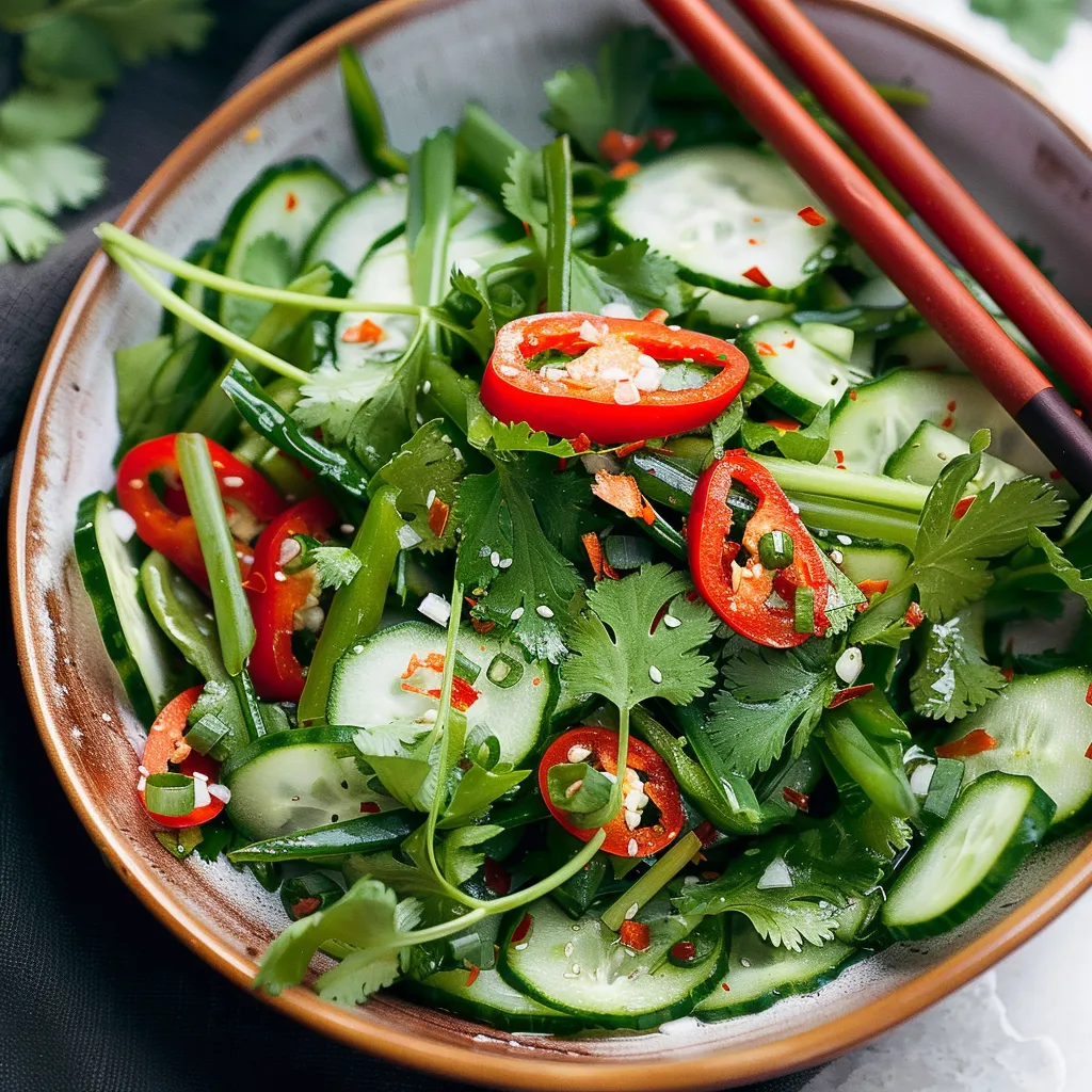 Salade pimentée coriandre