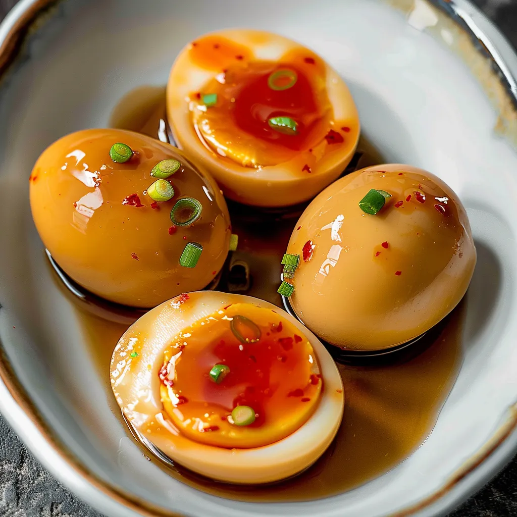 Saveurs des œufs marinés au soja