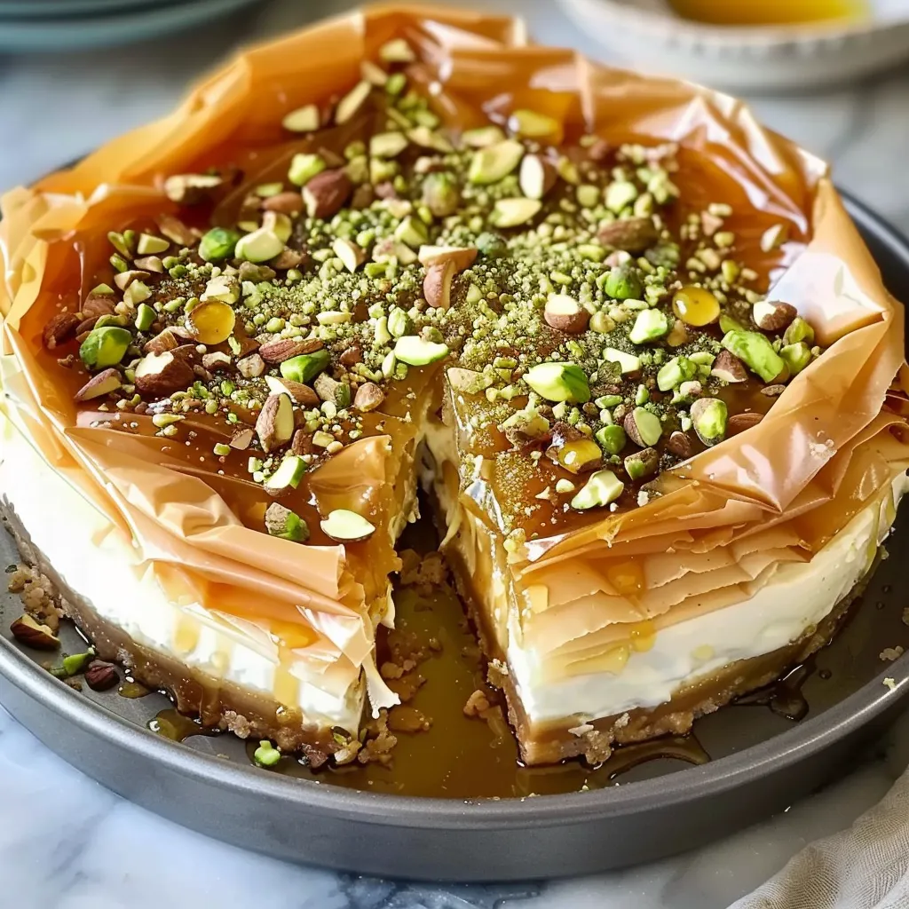 Craque pour le cheesecake pistache et miel tout en finesse