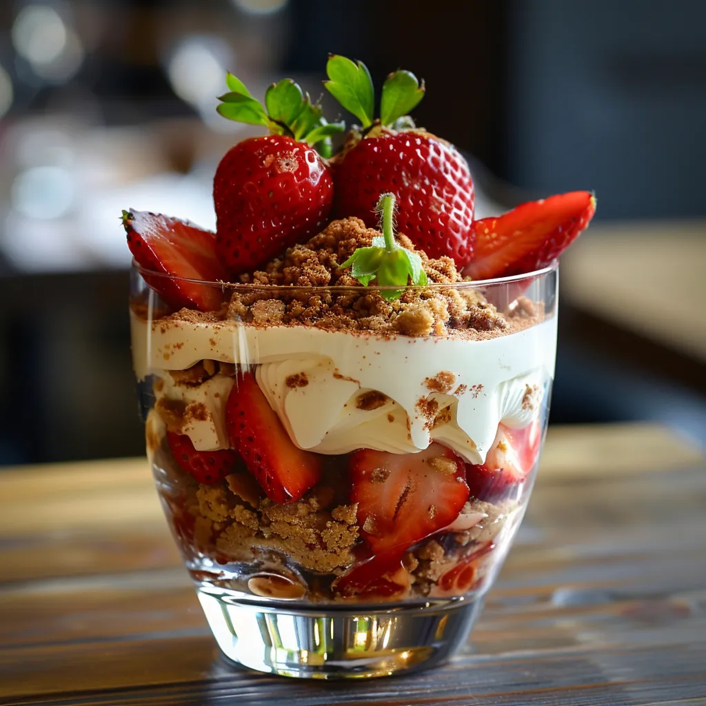 Délicieux dessert fraises spéculoos