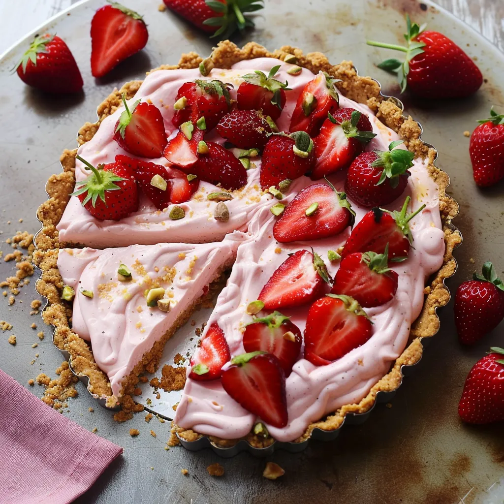 Superbe tarte fraisière mousse onctueuse et légère