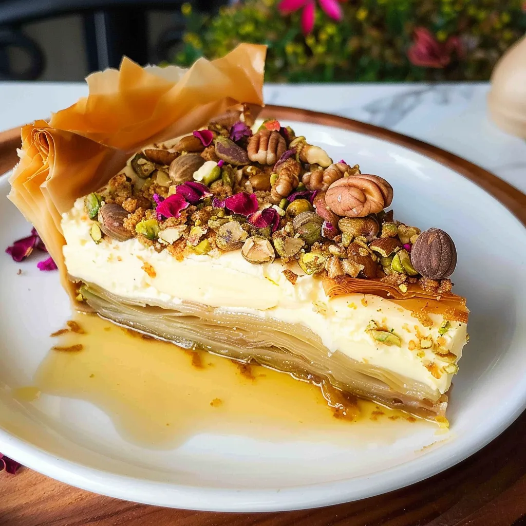 Cheesecake pistaches doré