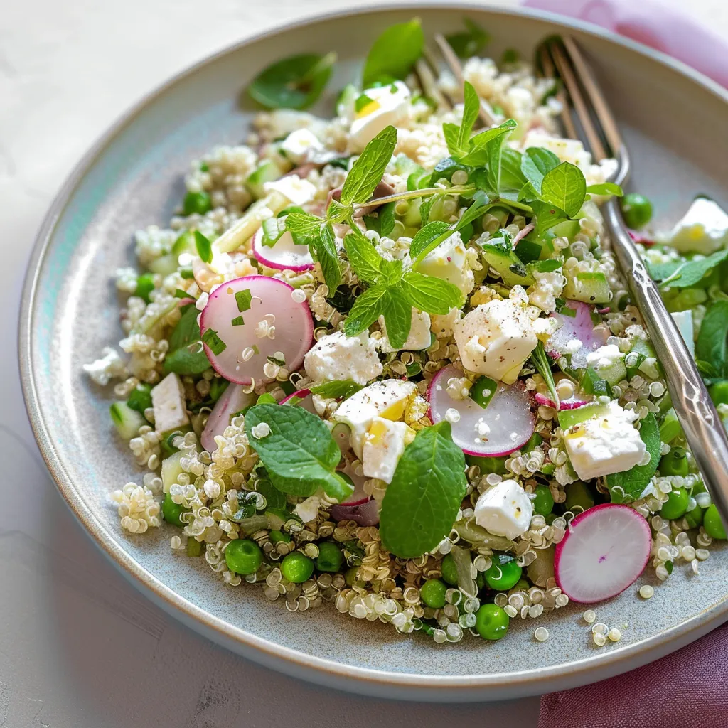 Salade facile petits pois quinoa à savourer bien fraîche