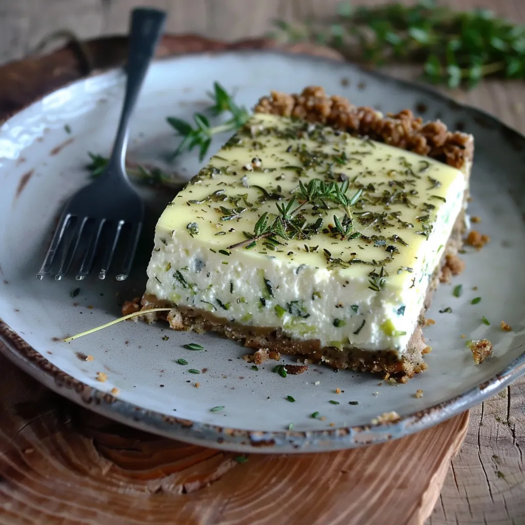 Cheesecake au thym et courgette doré