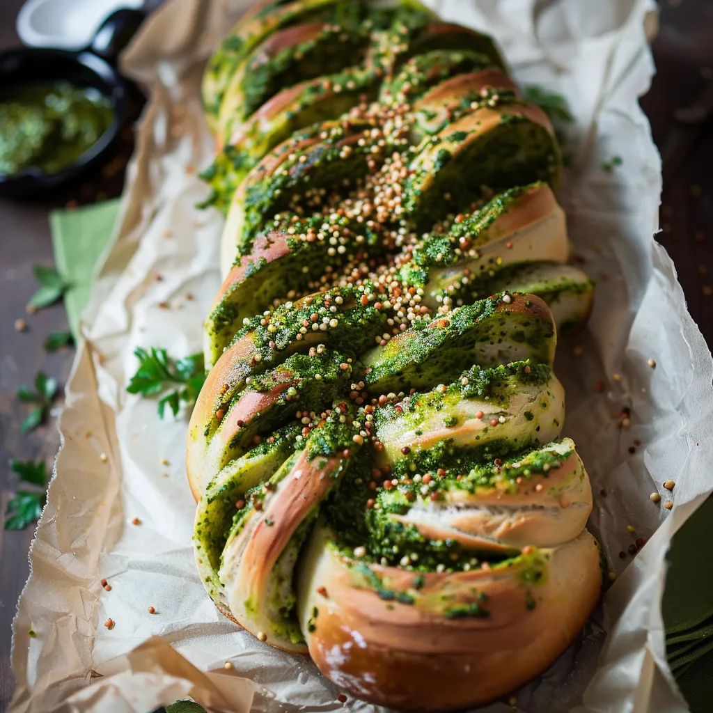 Brioche tendre au pesto et sarrasin