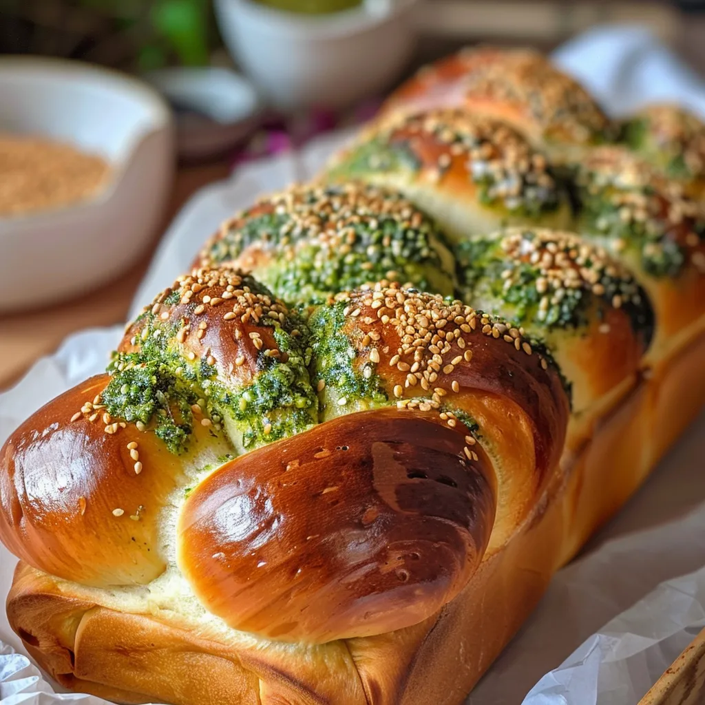 Brioche généreuse au pesto et sarrasin torréfié