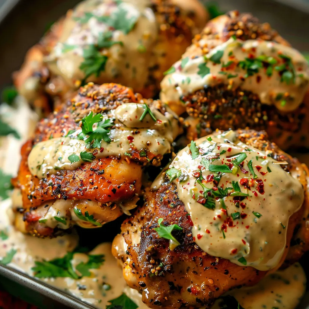 Poulet doré au zaatar et au tahini à l’ail