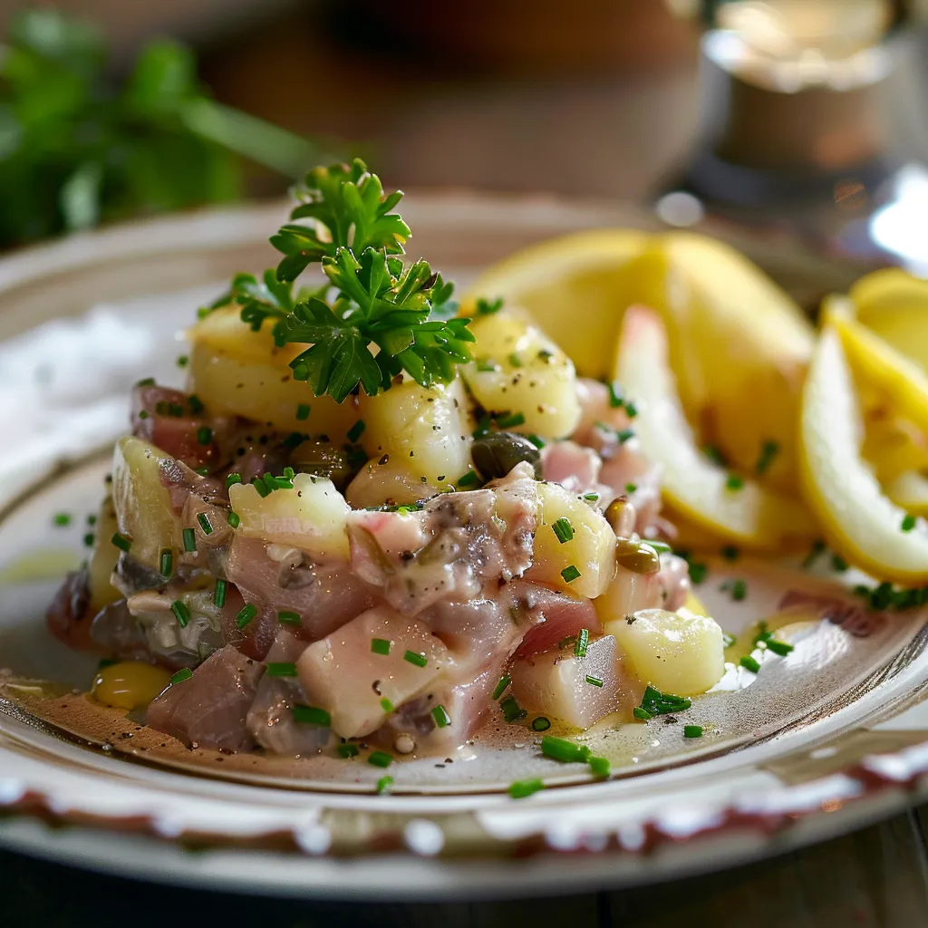 Tartare hareng fumé et pommes croquantes