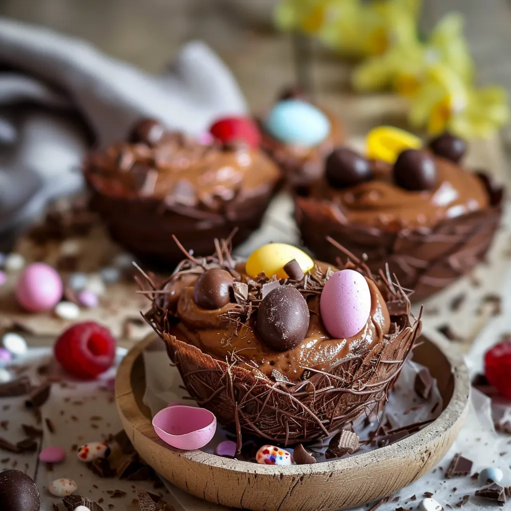 Nids gourmands au chocolat pour Pâques