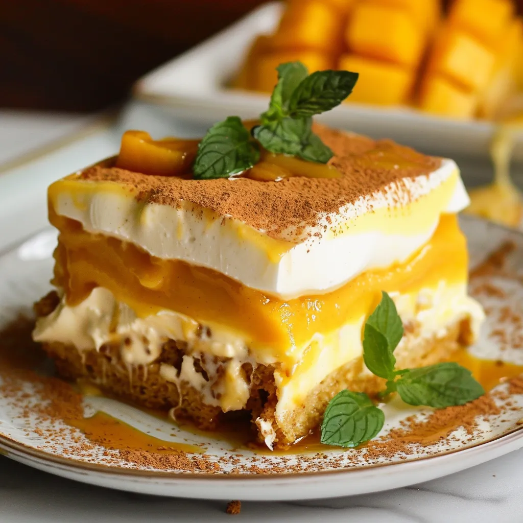 Tiramisu mangue végétal, tout doux et frais