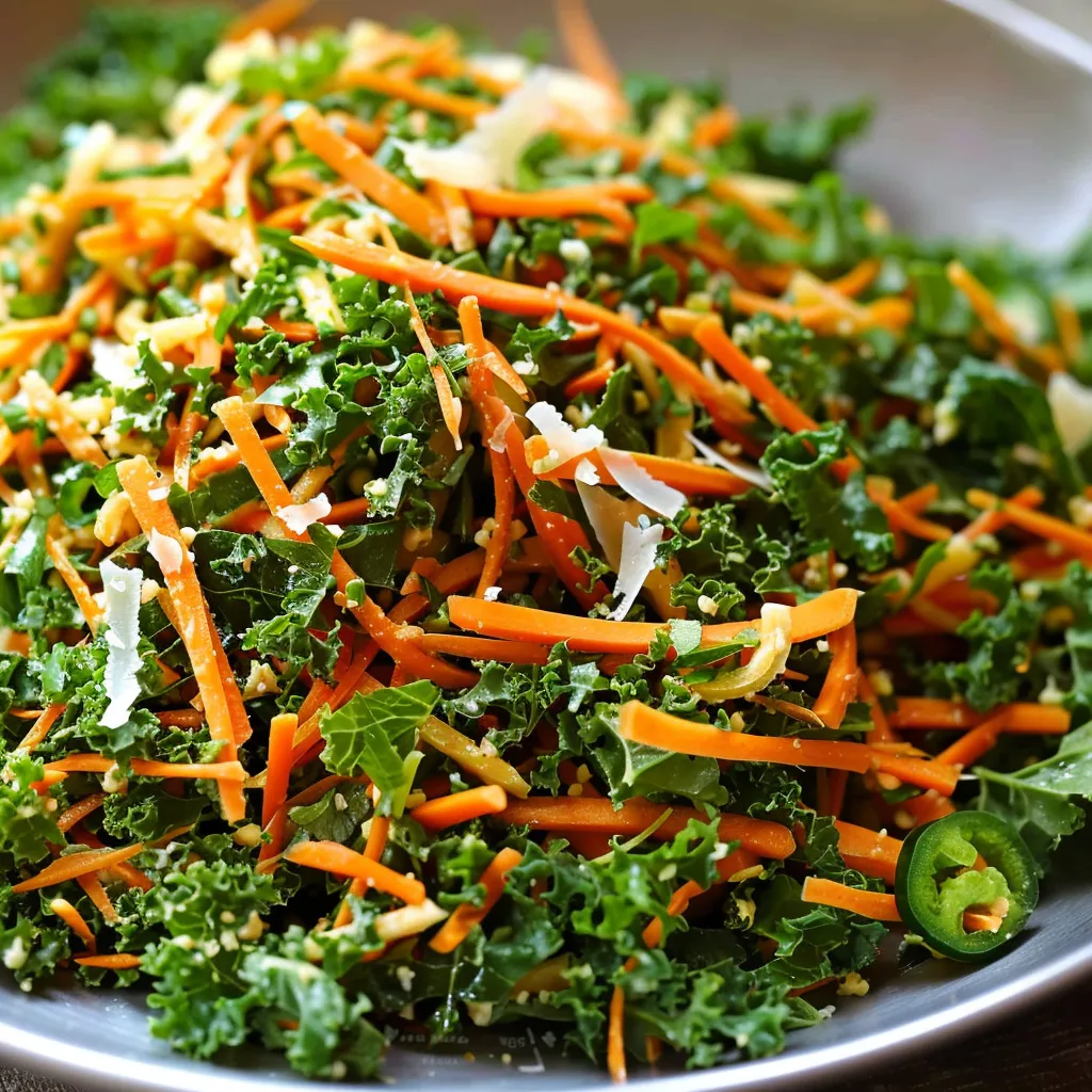 Plat à base de kale et carottes croquants