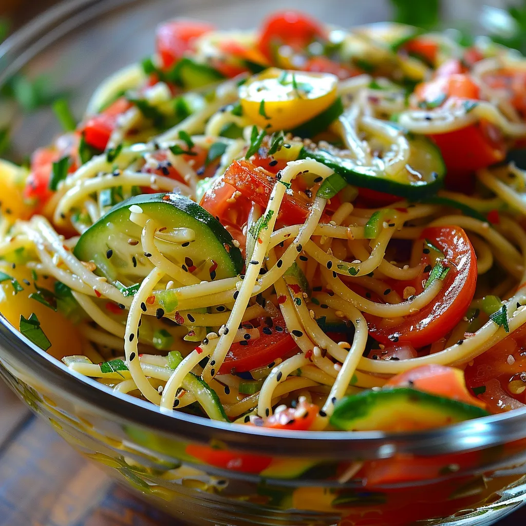 Salade fraîche aux spaghettis italienne
