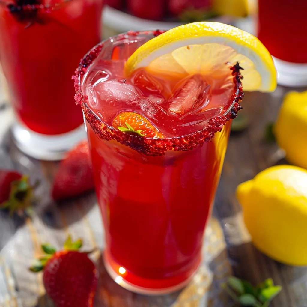 Un verre frais et gourmand d’hibiscus citron fraise